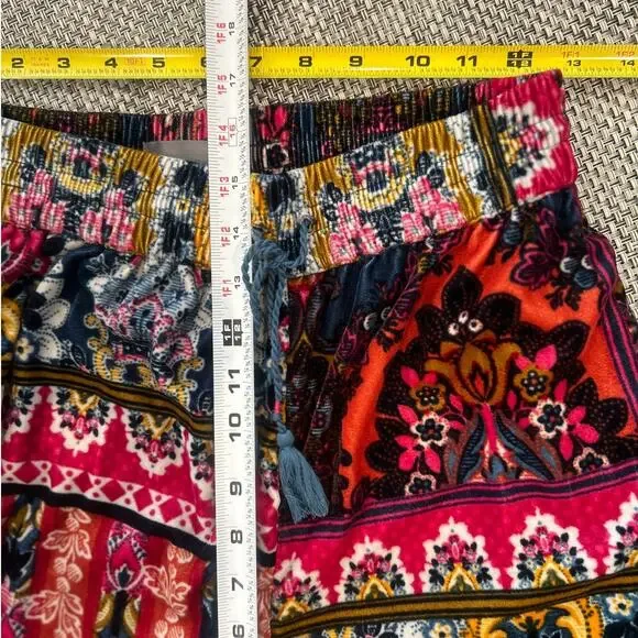 ANTHROPOLOGIE Zadie Patchwork Print Velvet Tassel Tie Lounge/sleep Pants XS/S - Picture 8 of 9
